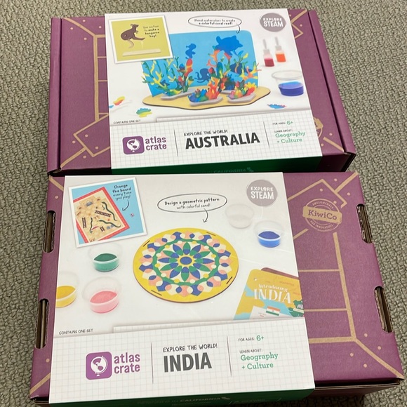 Kiwi Crate Kids Craft Set of 2 “Explore The World” Australia & India - Picture 1 of 1